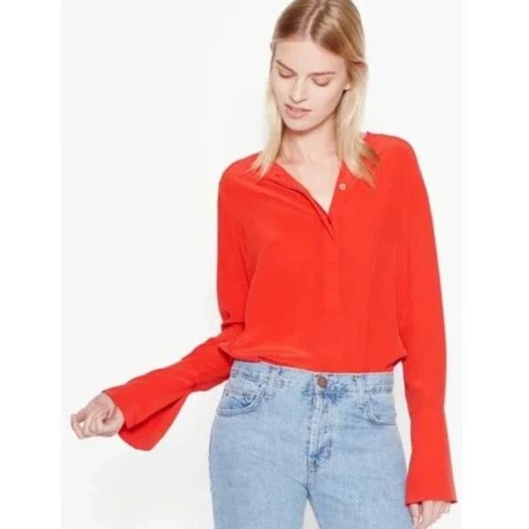 Equipment Kenley Silk Flare Sleeve Blouse - Picture 1 of 10